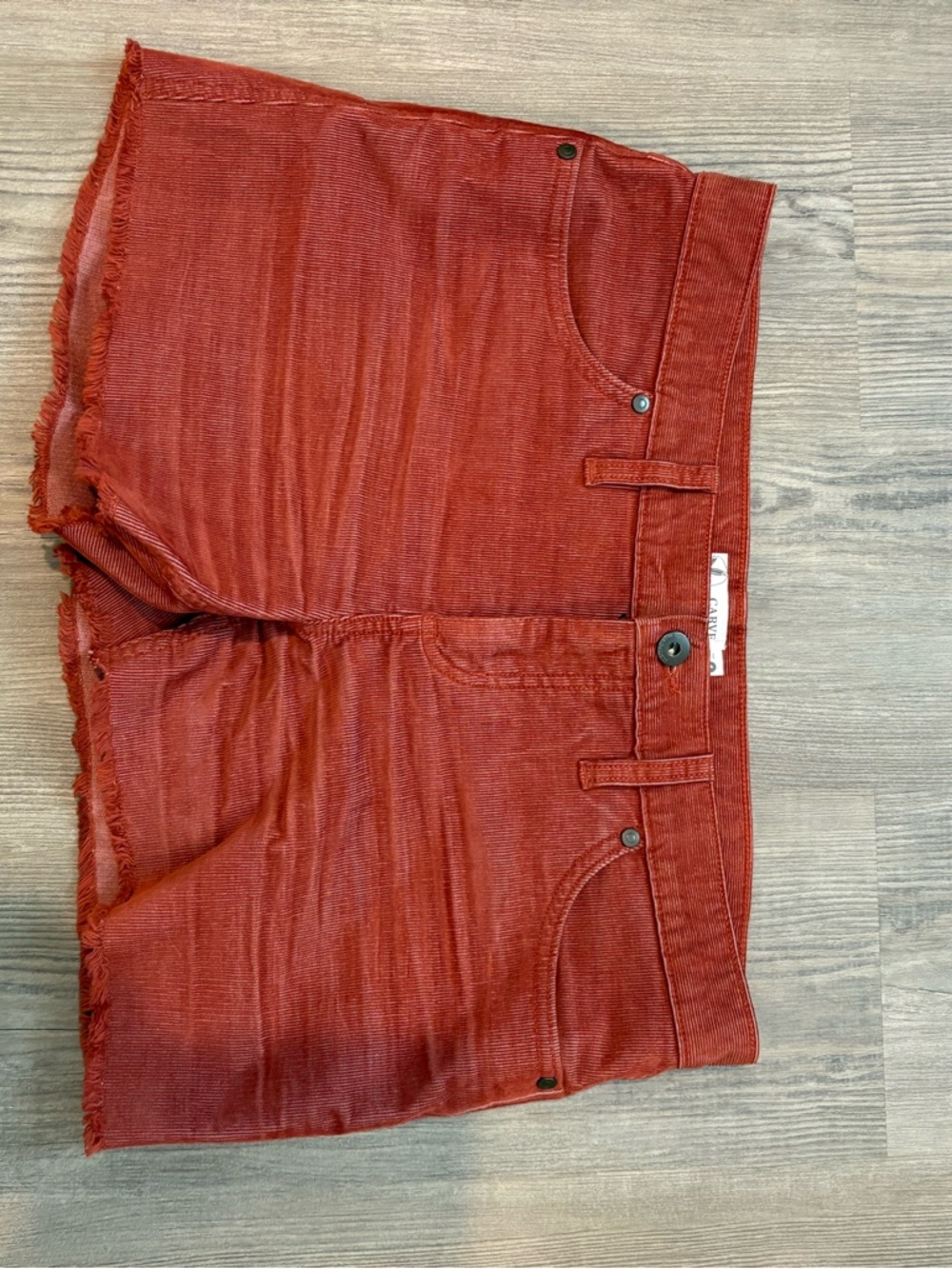 Carve Designs Women's Rust Red Frayed Hem Shorts